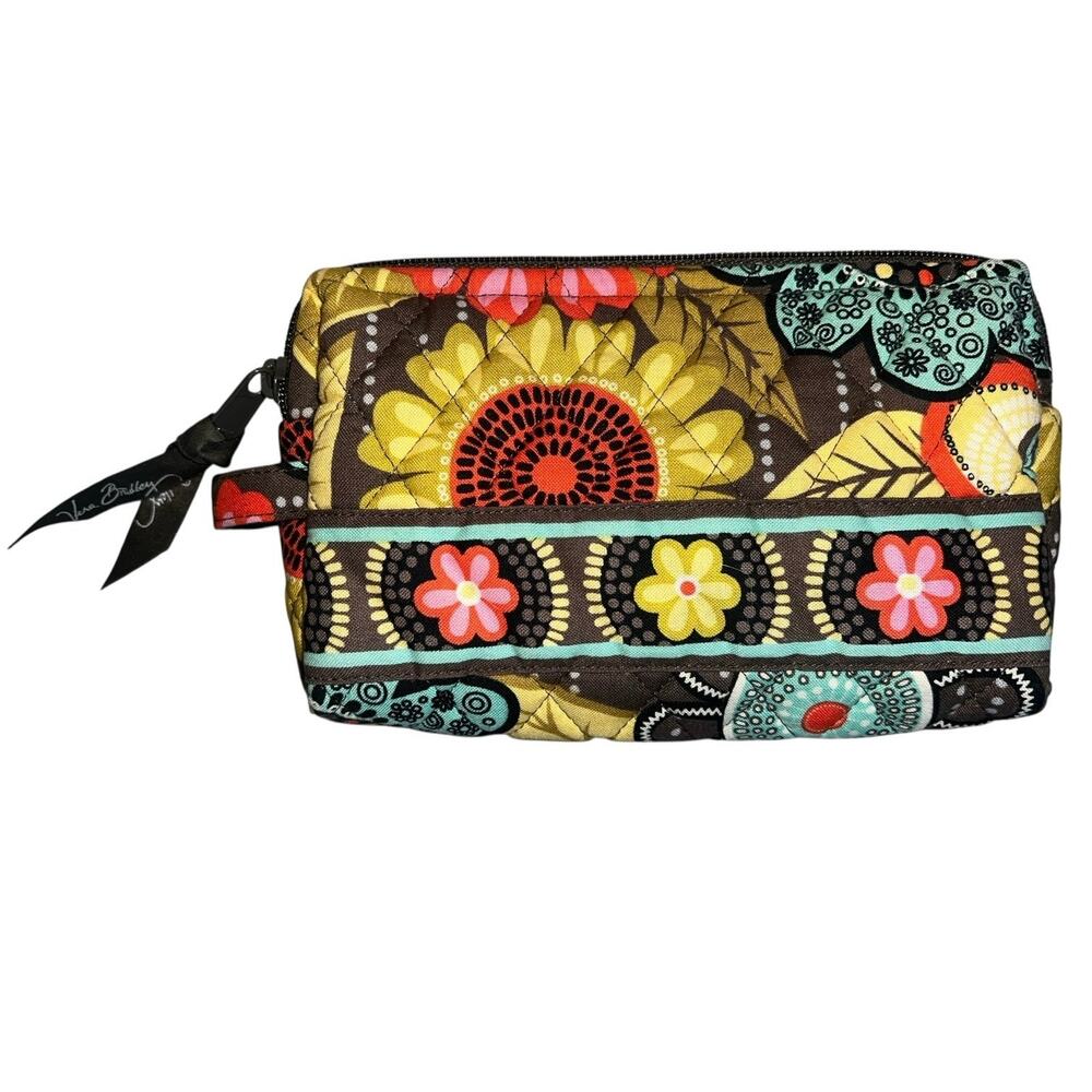 Vera Bradley Small Zip Pouch Wallet | Floral Print Quilted Cotton, Made in USA